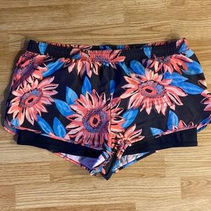 Aerie floral athletic shorts XL